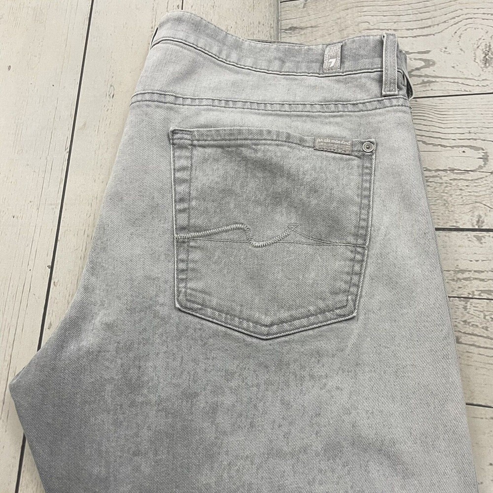 7 For All Mankind Men's W38 x L34 Light Wash Slimmy Stretch Denim Jeans